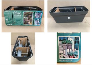 VECA SPA RECYCLED PLASTIC ORTO URBANO STAND STYLE PLANTER TROUGH KIT IN CHARCOAL GREY: LOCATION - B5