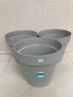 3 X VECA RECYCLED PLASTIC CLEO VASO 60CM PLANTERS IN STONE GREY: LOCATION - B5