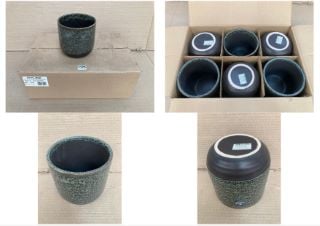 6 X OLIVINE REACTIVE GLAZE POT COVERS - COMBINED RRP £101: LOCATION - B5