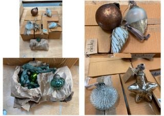 QTY OF ASSORTED NKUKU HOME DECOR ITEMS TO INCLUDE SET OF 4 NGOLO BAUBLES IN AGED SMOKE FINISH: LOCATION - B6