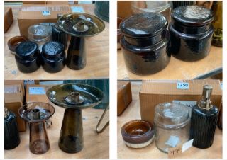 QTY OF ASSORTED NKUKU HOMEWARE TO INCLUDE ILCOSO STORAGE POT IN AMBER: LOCATION - B6