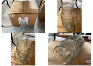 4 X NKUKU ADHIT GLASS JUGS IN CLEAR FINISH: LOCATION - B6