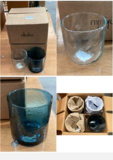 2 X SETS OF NKUKU TUMBLERS TO INCLUDE YALA TUMBLERS IN INDIGO: LOCATION - B6