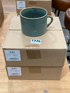 4 X NKUKU SETS OF 2 KALANI LARGE DRINKS MUGS IN BLUE: LOCATION - B6