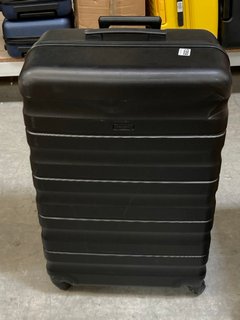 JOHN LEWIS & PARTNERS LARGE HARD SHELL STYLE WHEELED SUITCASE IN BLACK: LOCATION - BR3