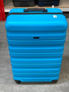 JOHN LEWIS & PARTNERS HARD SHELL WHEELED LARGE SUITCASE IN BRIGHT BLUE: LOCATION - BR4