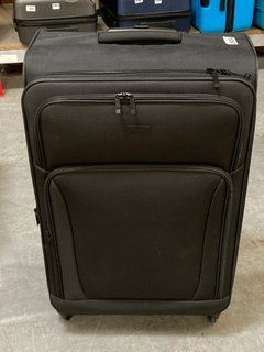 JOHN LEWIS & PARTNERS LARGE FABRIC STYLE SUITCASE IN BLACK: LOCATION - BR5