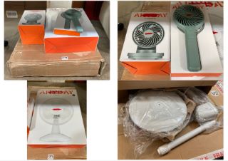 QTY OF ASSORTED JOHN LEWIS & PARTNERS FANS TO INCLUDE 6" USB DESK FAN IN MARINE TEAL: LOCATION - BR6