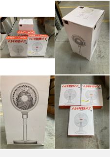 QTY OF ASSORTED JOHN LEWIS & PARTNERS FANS TO INCLUDE ANYDAY 12" DESK FAN IN WHITE: LOCATION - BR8