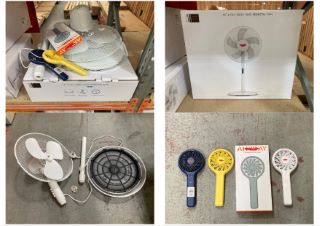 QTY OF ASSORTED JOHN LEWIS & PARTNERS FANS TO INCLUDE 16" 2 IN 1 DESK AND PEDESTAL FAN: LOCATION - BR9