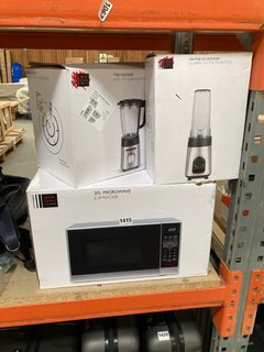 3 X ASSORTED JOHN LEWIS & PARTNERS KITCHEN APPLIANCES TO INCLUDE 20L MICROWAVE : MODEL JLSMWO08: LOCATION - BR10