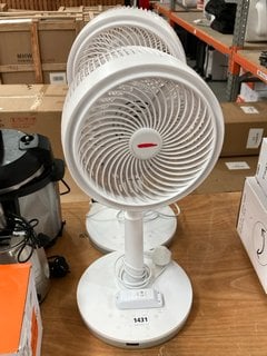 2 X JOHN LEWIS & PARTNERS 10" PEDESTAL FANS IN WHITE: LOCATION - C8