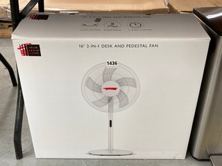 JOHN LEWIS & PARTNERS 16" 2 IN 1 DESK AND PEDESTAL FAN: LOCATION - C8