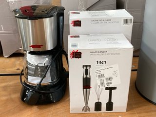 QTY OF ASSORTED JOHN LEWIS & PARTNERS KITCHEN APPLIANCES TO INCLUDE COFFEE MACHINE IN BLACK AND STAINLESS STEEL: LOCATION - C9