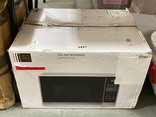 JOHN LEWIS & PARTNERS 20L MICROWAVE : MODEL JLSMWO08: LOCATION - C9