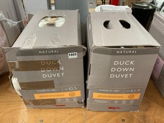 2 X JOHN LEWIS & PARTNERS NATURAL DUCK DOWN KING SIZE DUVETS: LOCATION - C9