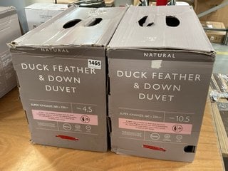 2 X JOHN LEWIS & PARTNERS NATURAL DUCK FEATHER AND DOWN SUPER KING SIZE DUVETS: LOCATION - C9