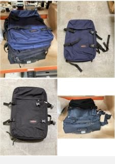 3 X EASTPAK ITEMS TO INCLUDE 2 X EASTPAK TRAVELPACK IN BLACK AND NAVY: LOCATION - BR12