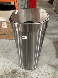 JOHN LEWIS & PARTNERS 40 LITRE TOUCH TOP BIN IN STAINLESS STEEL: LOCATION - BR12