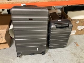 2 X JOHN LEWIS & PARTNERS ANYDAY HARDSIDE SUITCASES IN GREY SIZE M - S: LOCATION - BR12