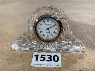 A WATERFORD CRYSTAL DESK CLOCK: LOCATION - CR