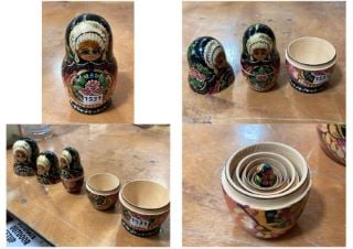 A LARGE HAND PAINTED RUSSIAN MATRIOSHKA DOLL: LOCATION - CR