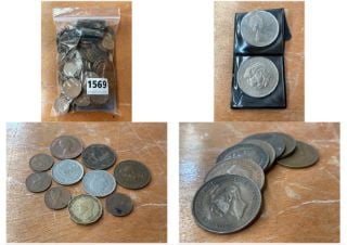 A BAG OF ANTIQUE BRITISH COINAGE: LOCATION - CR