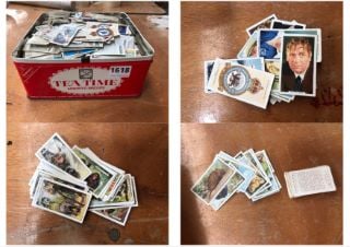 SEVERAL THOUSAND ANTIQUE CIGARETTE CARDS IN A TIN: LOCATION - CR