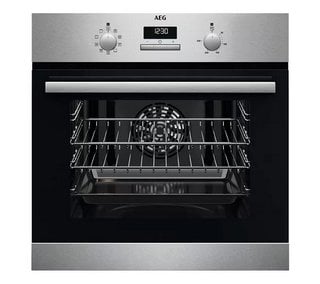 AEG 6000 SURROUND COOK AQUA CLEAN SINGLE INTEGRATED ELECTRIC OVEN : MODEL BSX23101XM - RRP £329: LOCATION - D2