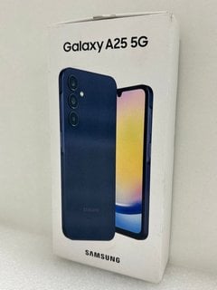 SAMSUNG GALAXY A25 5G 128GB SMARTPHONE IN BLUE BLACK: MODEL NO SM-A256B/DSN (WITH BOX & ALL ACCESSORIES) [JPTM123198] (SEALED UNIT) THIS PRODUCT IS FULLY FUNCTIONAL AND IS PART OF OUR PREMIUM TECH AN