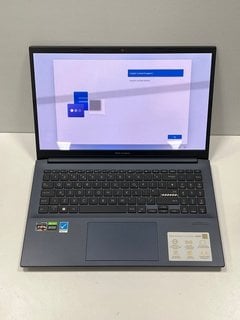 ASUS VIVOBOOK PRO 15 1 TB LAPTOP IN BLUE: MODEL NO M3500QC (UNIT ONLY, SOME LIGHT COSMETIC WEAR, SMALL DENT & SCRATCHES ON LID) AMD RYZEN 9 5900HX @ 3.30GHZ, 16 GB RAM, 15.6" SCREEN, NVIDIA GEFORCE R