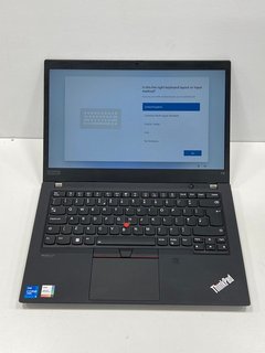 LENOVO THINKPAD T14 GEN 2 512 GB LAPTOP IN BLACK: MODEL NO 20W1-S5DJ01 (WITH BAG, MOUSE, HDMI & CHARGING CABLE, SOME LIGHT COSMETIC WEAR ON LID) INTEL CORE I5-1145G7 @ 2.60GHZ, 16 GB RAM, 14.0" SCREE