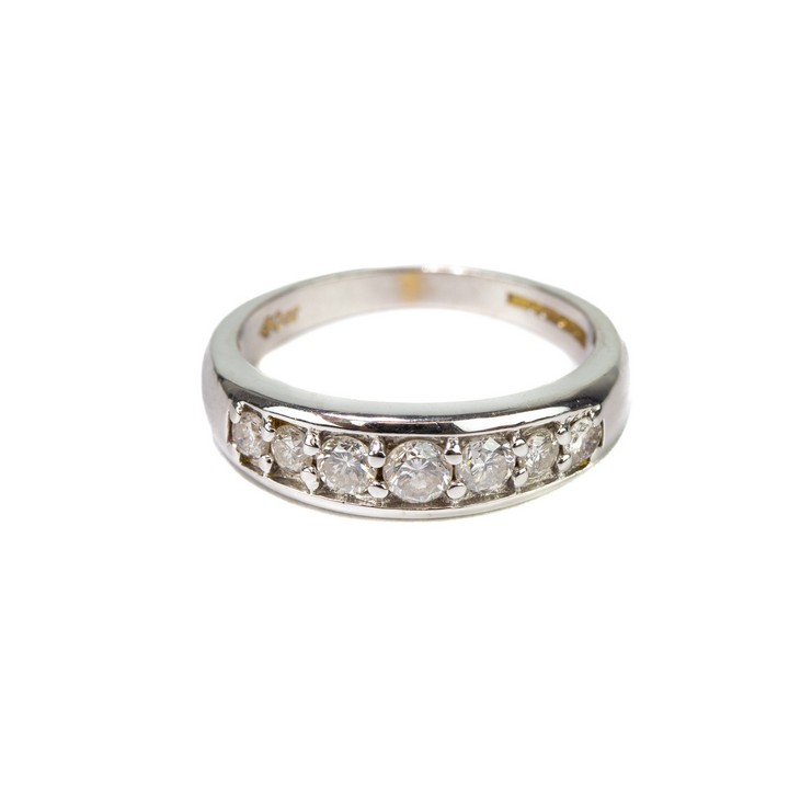 18ct White Gold 0.50ct Diamond Channel Ring, Size L, 4.2g.  Auction Guide: £150-£200 (VAT Only Payable on Buyers Premium)