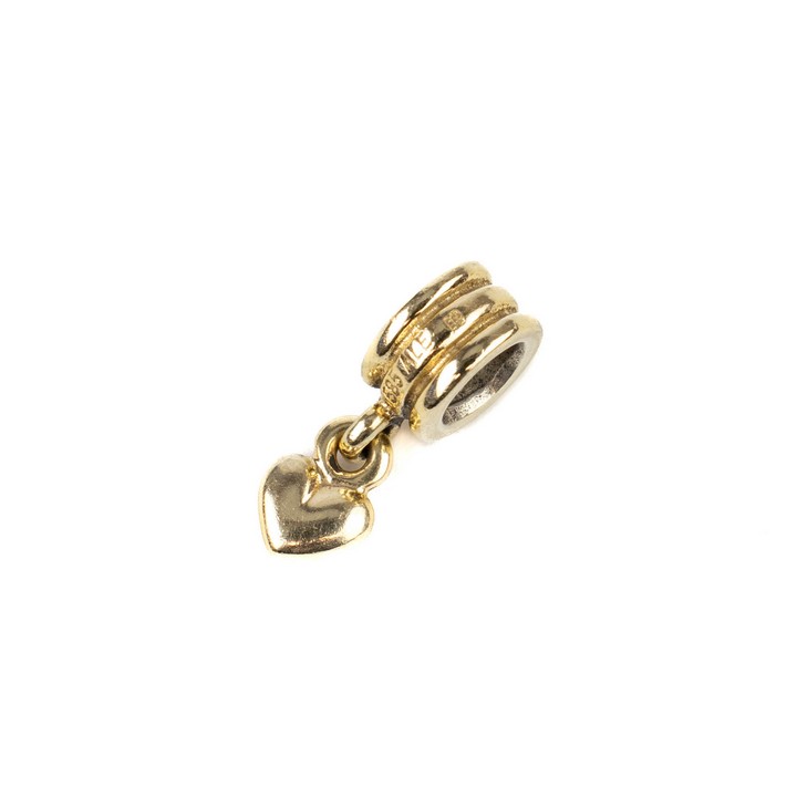 Pandora 14ct Yellow Gold Triple Circle and Heart Drop Charm, 1.8g (VAT Only Payable on Buyers Premium)