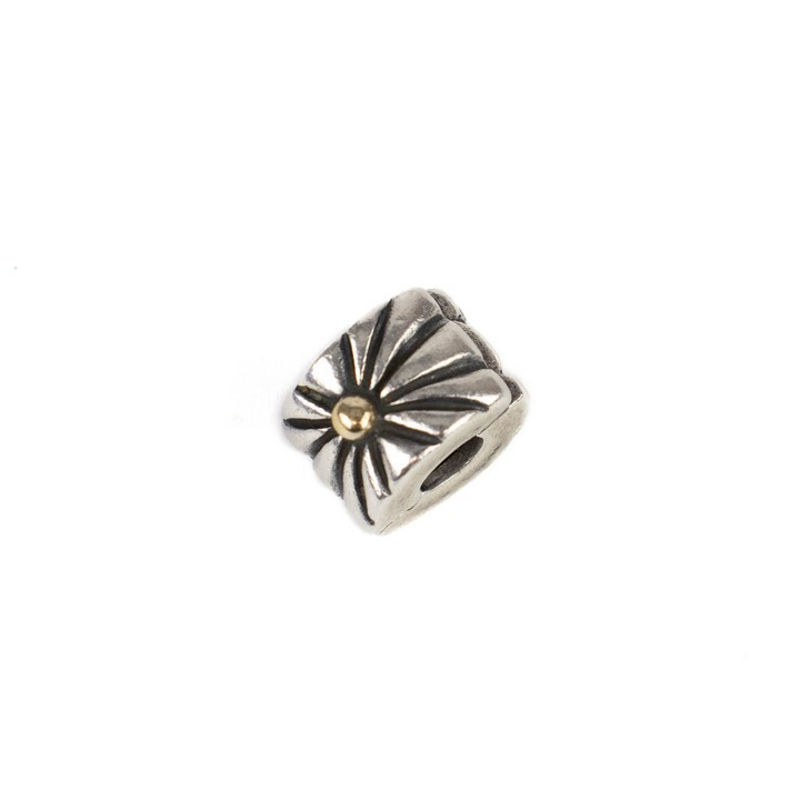 Pandora Silver with Gold Plate Sunburst Clip Charm, 2.2g (VAT Only Payable on Buyers Premium)