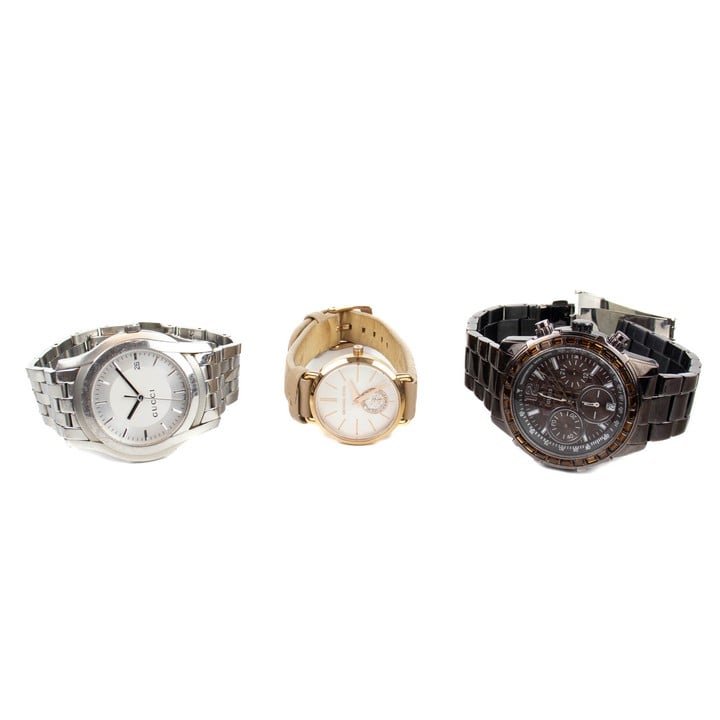 Selection of Three Watches including Michael Kors, Guess (Faulty Clasp) and Gucci (All Currently Not Running) (VAT Only Payable on Buyers Premium)