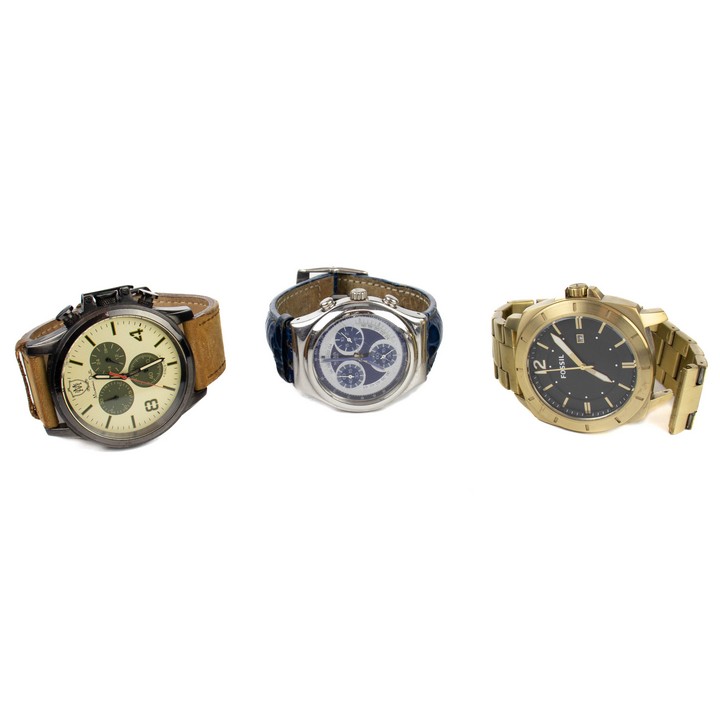 Selection of Three Watches including Fossil (Faulty Bracelet), Massimo Dutti and Swatch (All Not Currently Running) (VAT Only Payable on Buyers Premium)