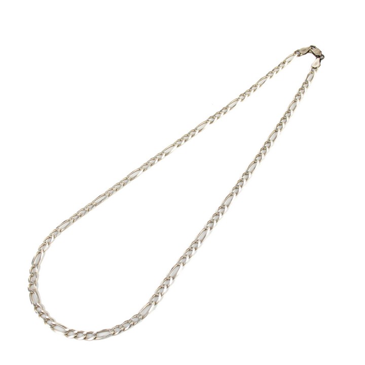 Silver Figaro Chain, 50cm, 14.1g (Faulty Clasp) (VAT Only Payable on Buyers Premium)