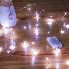 50 X GARDENDECOR FAIRY LIGHTS BATTERY OPERATED, 2 PACK MINI 3*AAA BATTERY POWERED COPPER WIRE LED STARRY STRING LIGHTS FIREFLY LIGHTS FOR BEDROOM, CHRISTMAS, PARTIES, DECORATION (5M/16FT COOL WHITE)