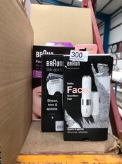 QUANTITY OF ITEMS TO INCLUDE BRAUN SILK-ÉPIL 5 EPILATOR FOR HAIR REMOVAL, 3 IN 1, INCLUDES SHAVER & TRIMMER HEAD, CORDLESS, GENTLE HAIR REMOVAL SETTING, WET & DRY, 100% WATERPROOF, 2 PIN BATHROOM PLU