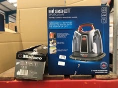 BISSELL SPOTCLEAN | PORTABLE CARPET CLEANER | LIFTS SPOTS AND SPILLS WITH HEATWAVE TECHNOLOGY | CLEAN CARPETS, UPHOLSTERY & CAR | 36981 | BLACK/ RED + BELACO ALL IN 1 HOOVER UPRIGHT VACUUM CLEANER BL