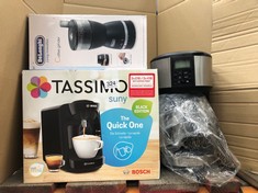 QUANTITY OF ITEMS TO INCLUDE TASSIMO BY BOSCH SUNY 'SPECIAL EDITION' TAS3102GB COFFEE MACHINE,1300 WATT, 0.8 LITRE - BLACK: LOCATION - C RACK