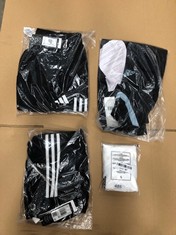 QUANTITY OF CLOTHES TO INCLUDE ADIDAS 3 STRIPE BLACK SHORTS SIZE SMALL: LOCATION - TABLES