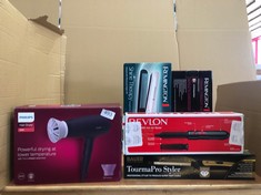 QUANTITY OF BEAUTY ITEMS TO INCLUDE REMINGTON SHINE THERAPY STRAIGHTNERS: LOCATION - TABLES