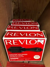 4 X REVLON ONE-STEP HAIR DRYER AND VOLUMISER FOR MID TO LONG HAIR (ONE-STEP, 2-IN-1 STYLING TOOL, IONIC AND CERAMIC TECHNOLOGY, UNIQUE OVAL DESIGN) RVDR5222.: LOCATION - A RACK