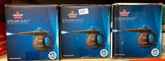 3 X  BISSELL STEAM SHOT | MULTI-PURPOSE HANDHELD STEAM CLEANER | NATURAL CHEMICAL-FREE CLEANING | 2635E, TITANIUM/BOSSANOVA BLUE: LOCATION - B