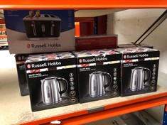 QUANTITY OF KITCHEN & APPLIANCES ITEMS TO INCLUDE RUSSELL HOBBS BRUSHED STAINLESS STEEL ELECTRIC 1.7L CORDLESS KETTLE (QUIET & FAST BOIL 3KW, REMOVABLE WASHABLE ANTI-SCALE FILTER, PUSH BUTTON LID, PE