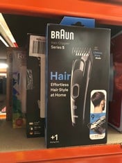 QUANTITY OF HEALTH & BEAUTY ITEMS TO INCLUDE BRAUN HAIR CLIPPER SERIES 5 HC5310, MEN'S HAIR CLIPPER WITH 9 LENGTH SETTINGS: LOCATION - C