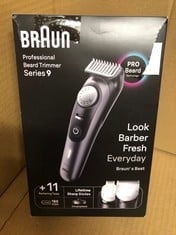 BRAUN BEARD TRIMMER SERIES 9 BT9441, TRIMMER WITH BARBER TOOLS AND 180-MIN RUNTIME, RATED WHICH BEST BUY.: LOCATION - C