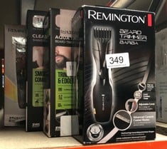 QUANTITY OF HEALTH & BEAUTY ITEMS TO INCLUDE REMINGTON BARBA BEARD TRIMMER (ADVANCED CERAMIC BLADES, POP-UP DETAIL TRIMMER, ADJUSTABLE ZOOM WHEEL, 9 LENGTH SETTINGS, COMB ATTACHMENT, CORD OR CORDLESS